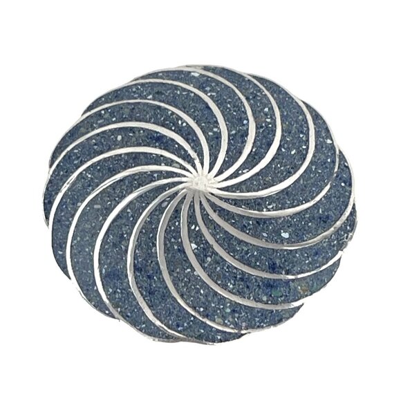 A Garcia Taxco Mexico Vintage Mexican Sterling Silver Blue Sodalite Chip Swirl B - Picture 7 of 9